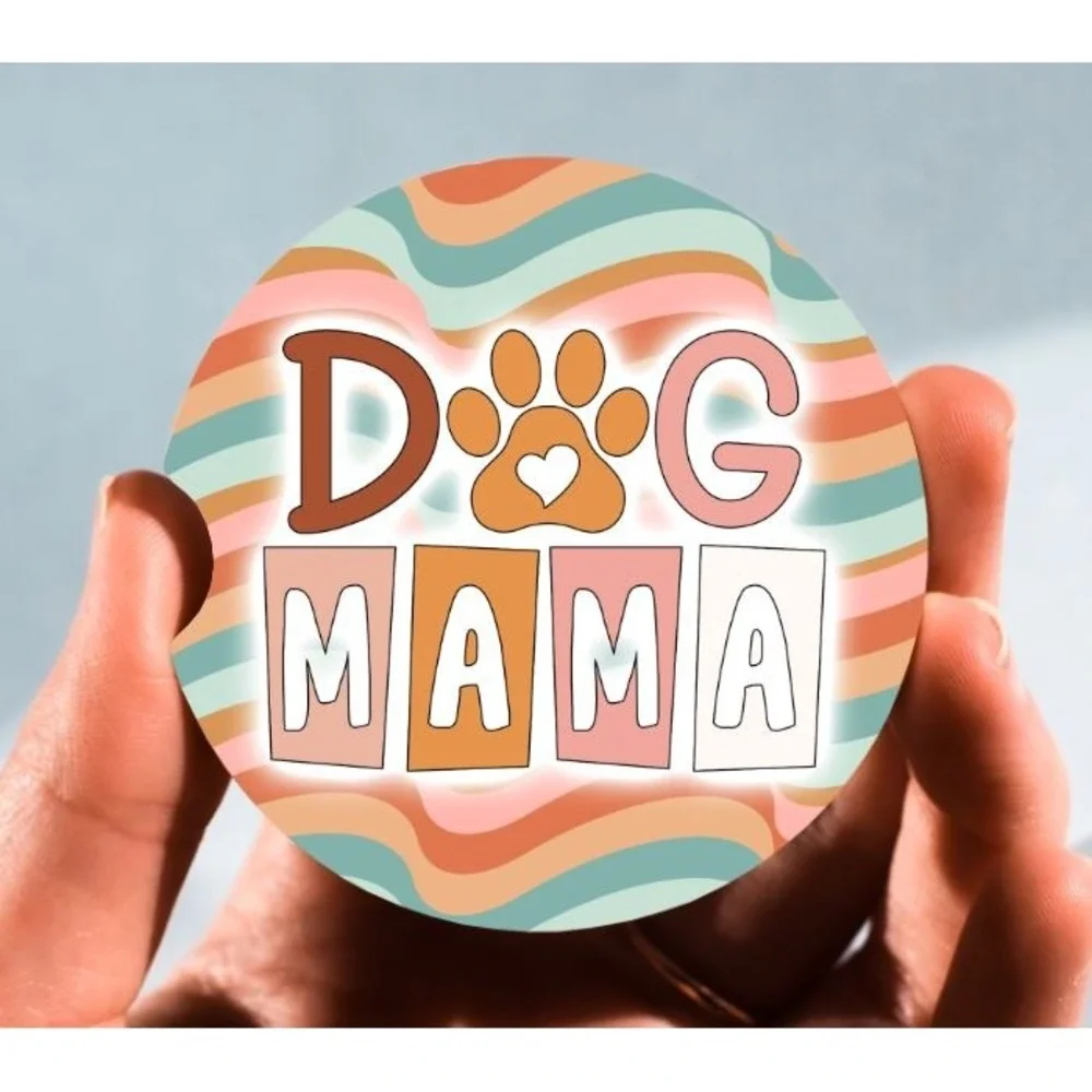 Set of 2 Car Coasters, Dog Mama Car Coaster, Neoprene Car Coaster‎